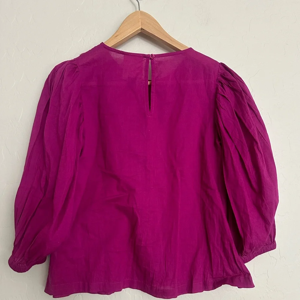 Farm Rio for Anthropologie Kelsie Peasant Blouse Size XXS Petite
